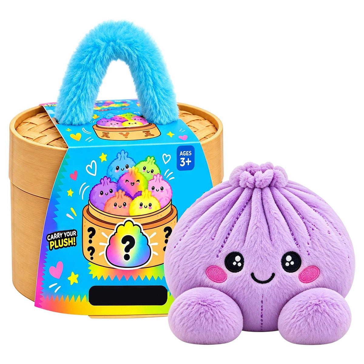 Cute Squishy Plush Dumpling Toy with Steamer Box Stress Relief Gift