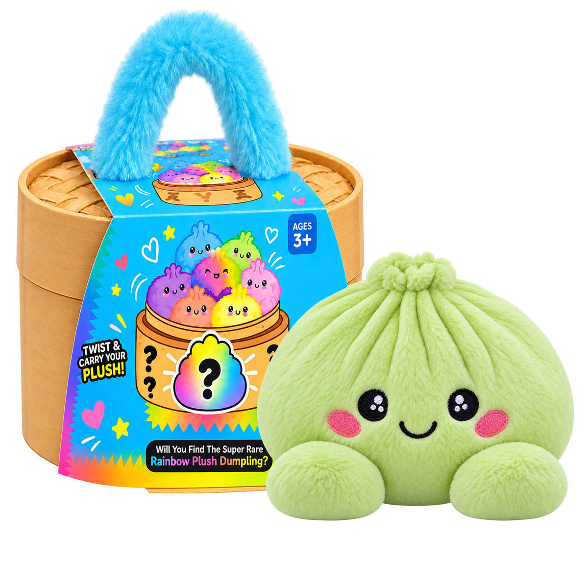 Cute Squishy Plush Dumpling Toy with Steamer Box Stress Relief Gift