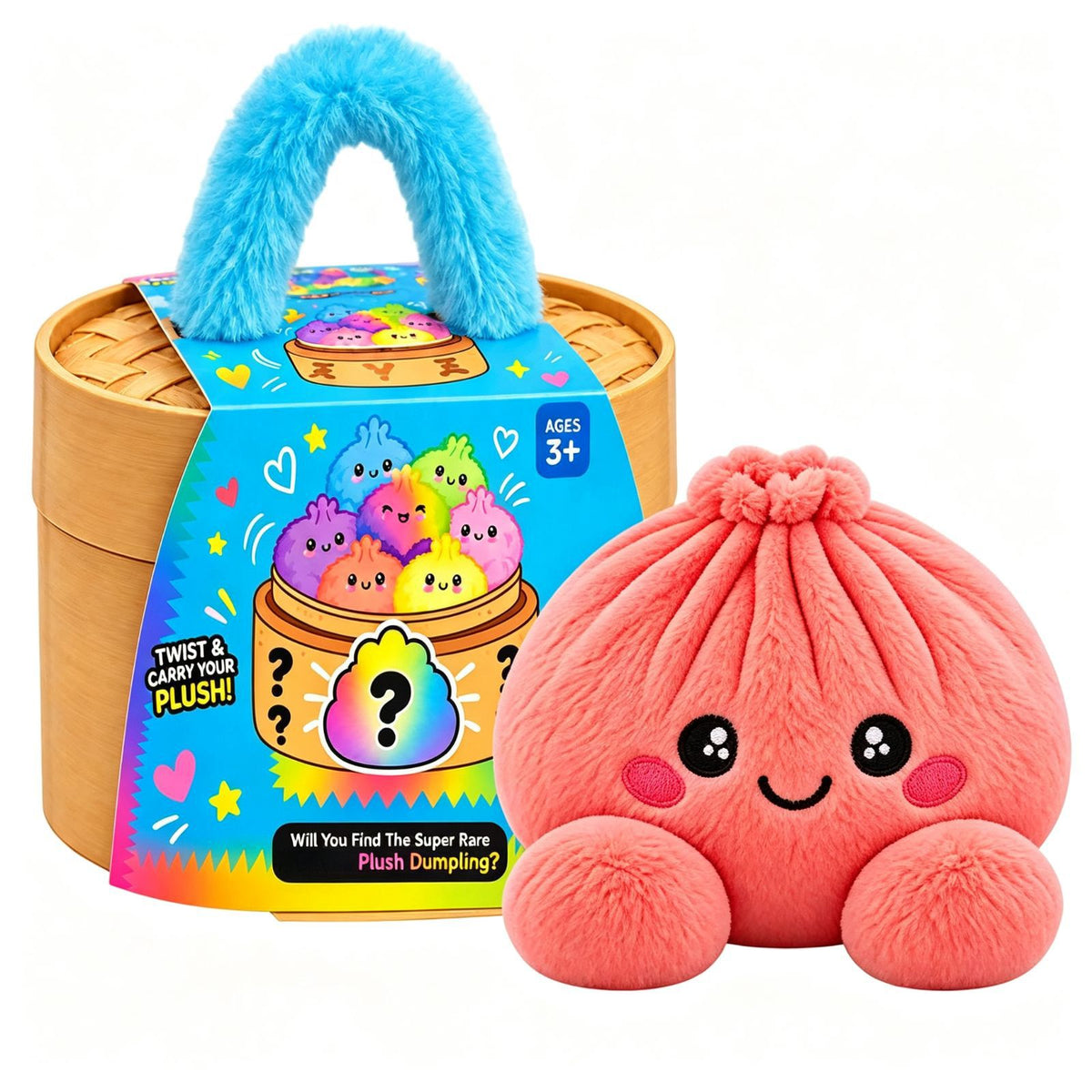 Cute Squishy Plush Dumpling Toy with Steamer Box Stress Relief Gift