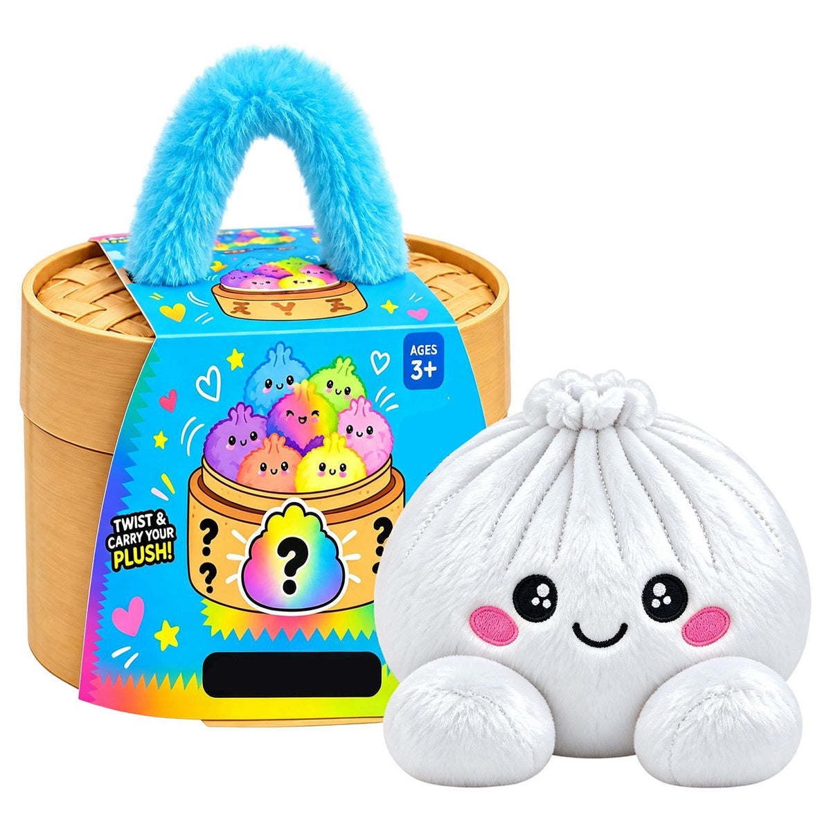 Cute Squishy Plush Dumpling Toy with Steamer Box Stress Relief Gift