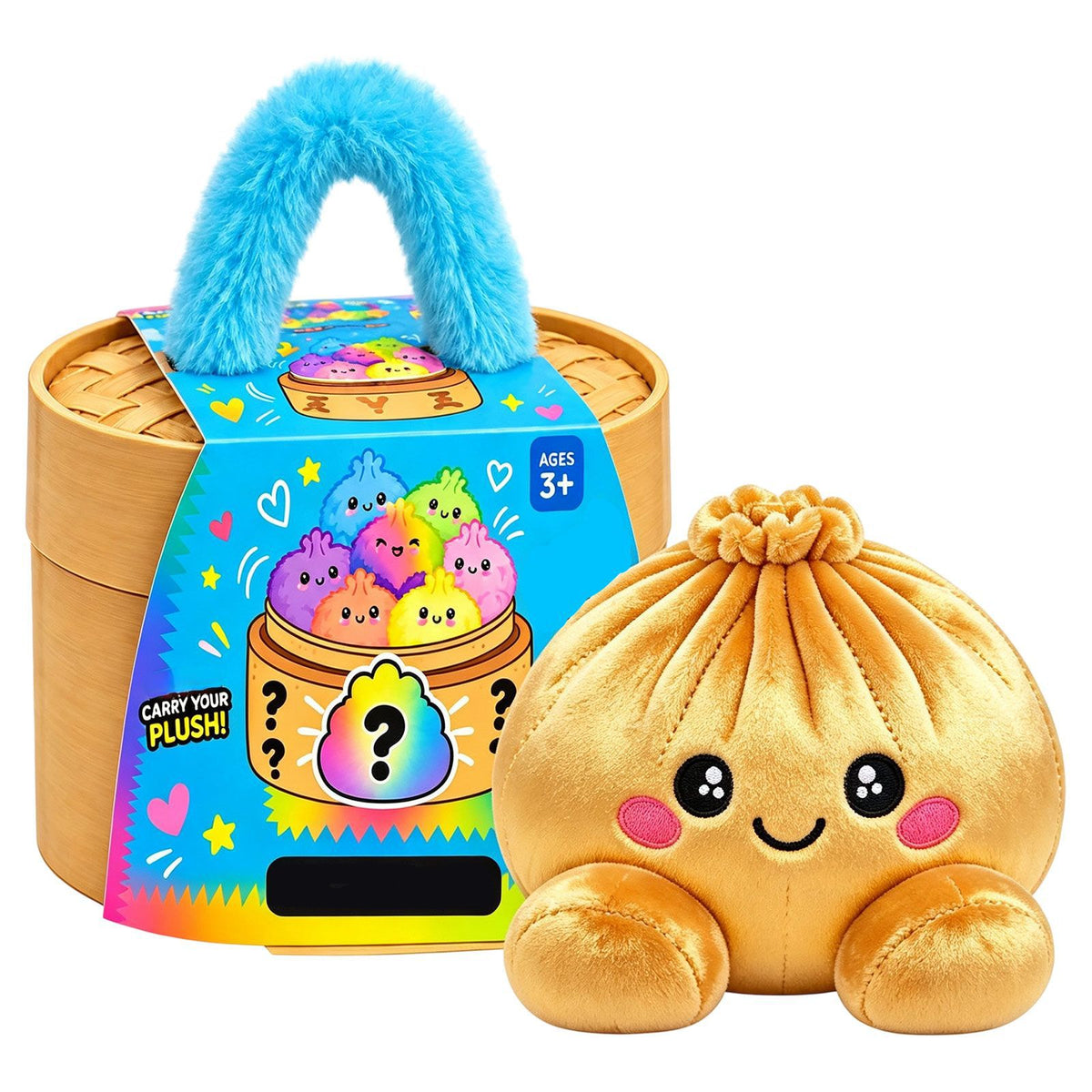 Cute Squishy Plush Dumpling Toy with Steamer Box Stress Relief Gift