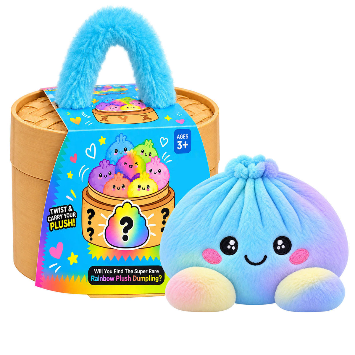 Cute Squishy Plush Dumpling Toy with Steamer Box Stress Relief Gift