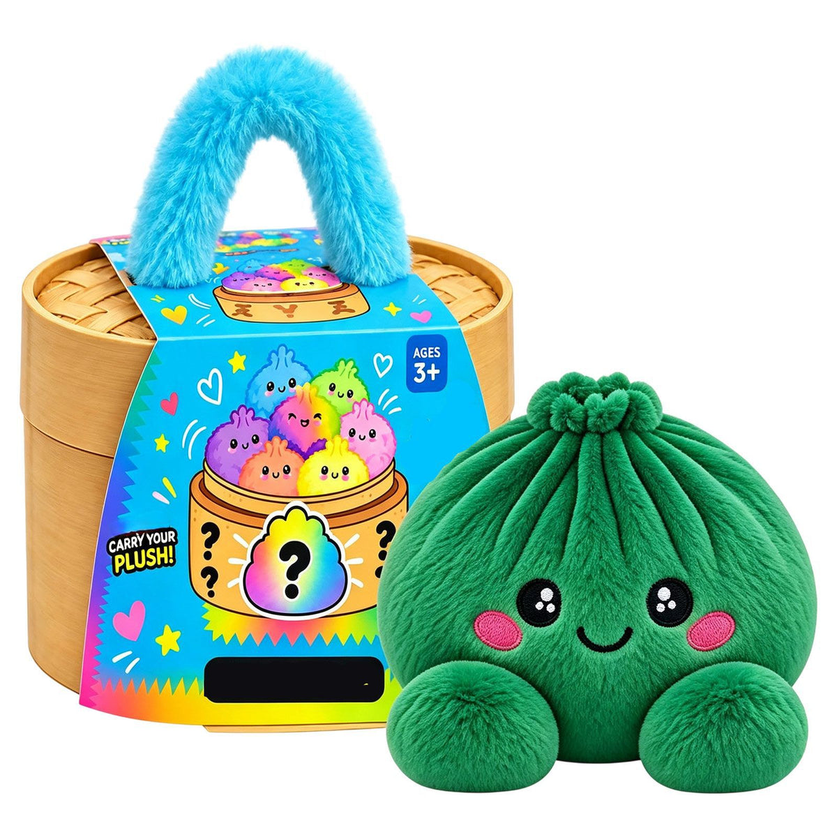 Cute Squishy Plush Dumpling Toy with Steamer Box Stress Relief Gift