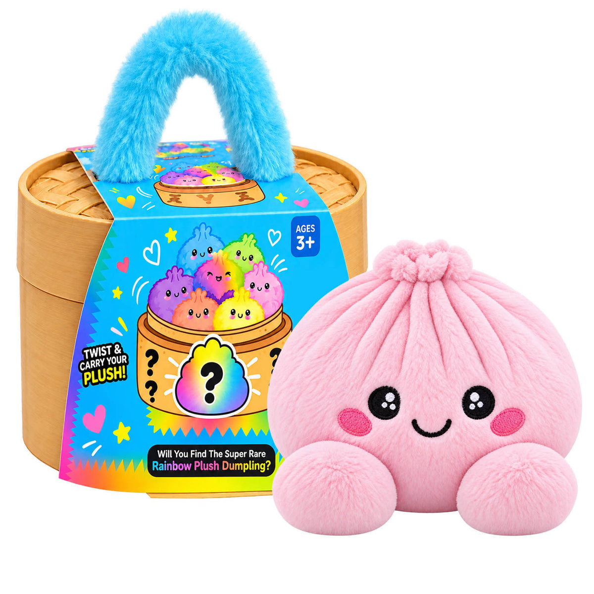 Cute Squishy Plush Dumpling Toy with Steamer Box Stress Relief Gift