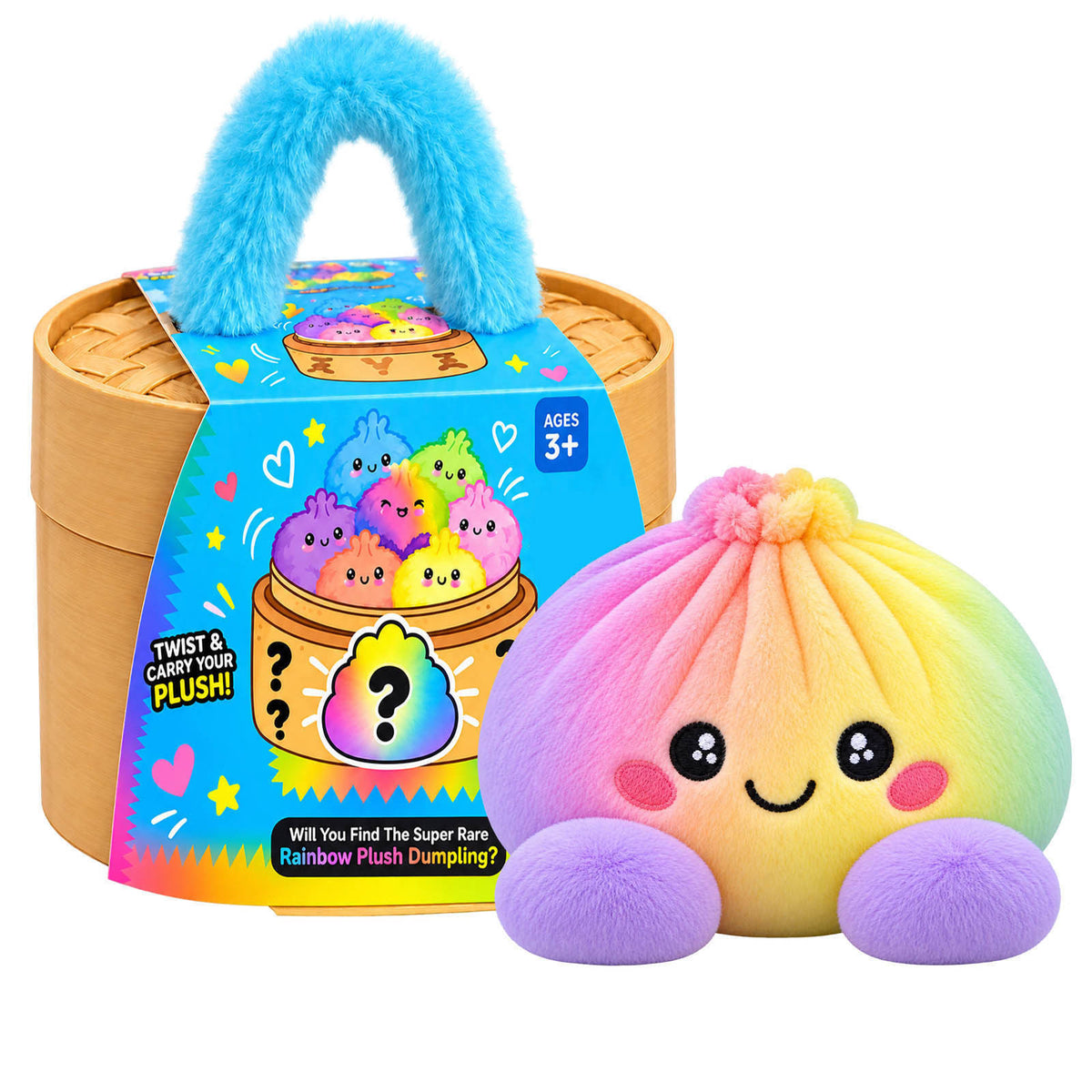 Cute Squishy Plush Dumpling Toy with Steamer Box Stress Relief Gift